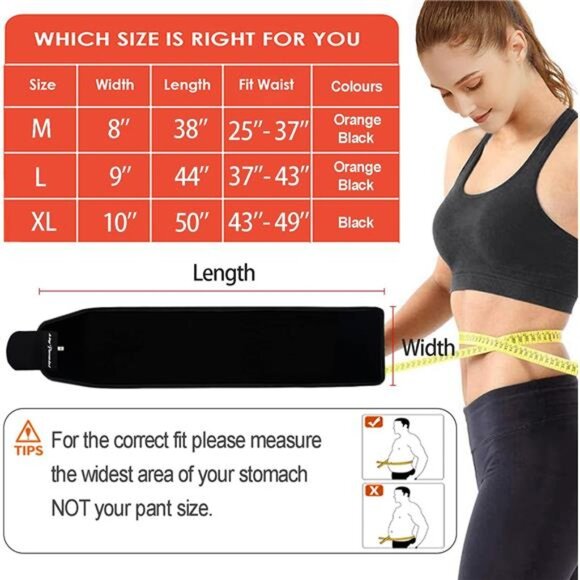 Waist Trimmer for Women & Mens Waist Trainer Sweat Belt Plus Size, Upgraded - Picture 5 of 7